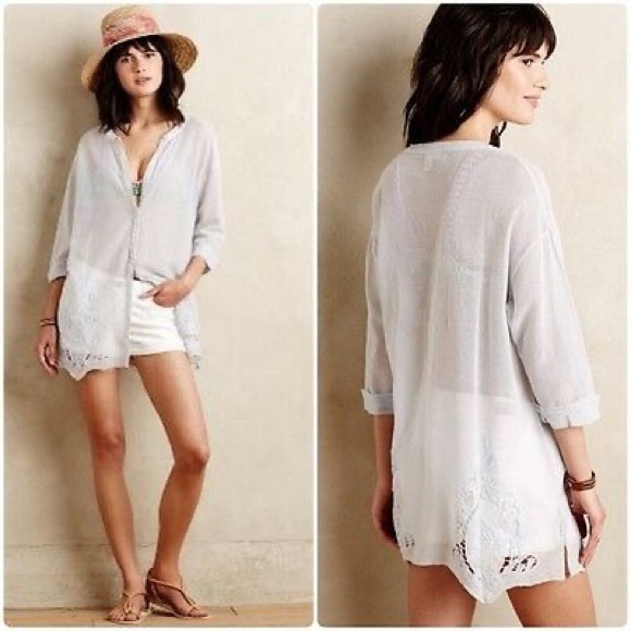 Anthropologie Sweaters - {anthro} light blue cardigan